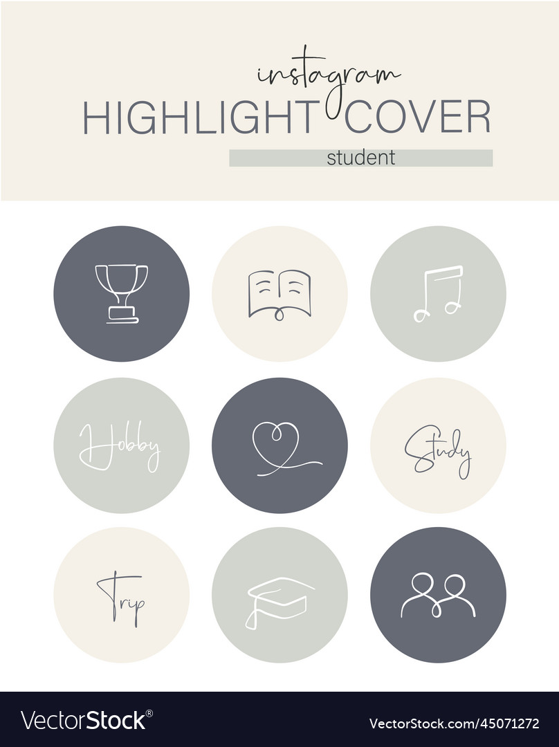 Premium Vector  Instagram highlight cover student