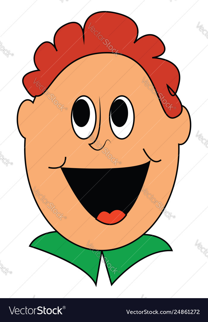 Little Boy With Red Hair Smiling On White Vector Image
