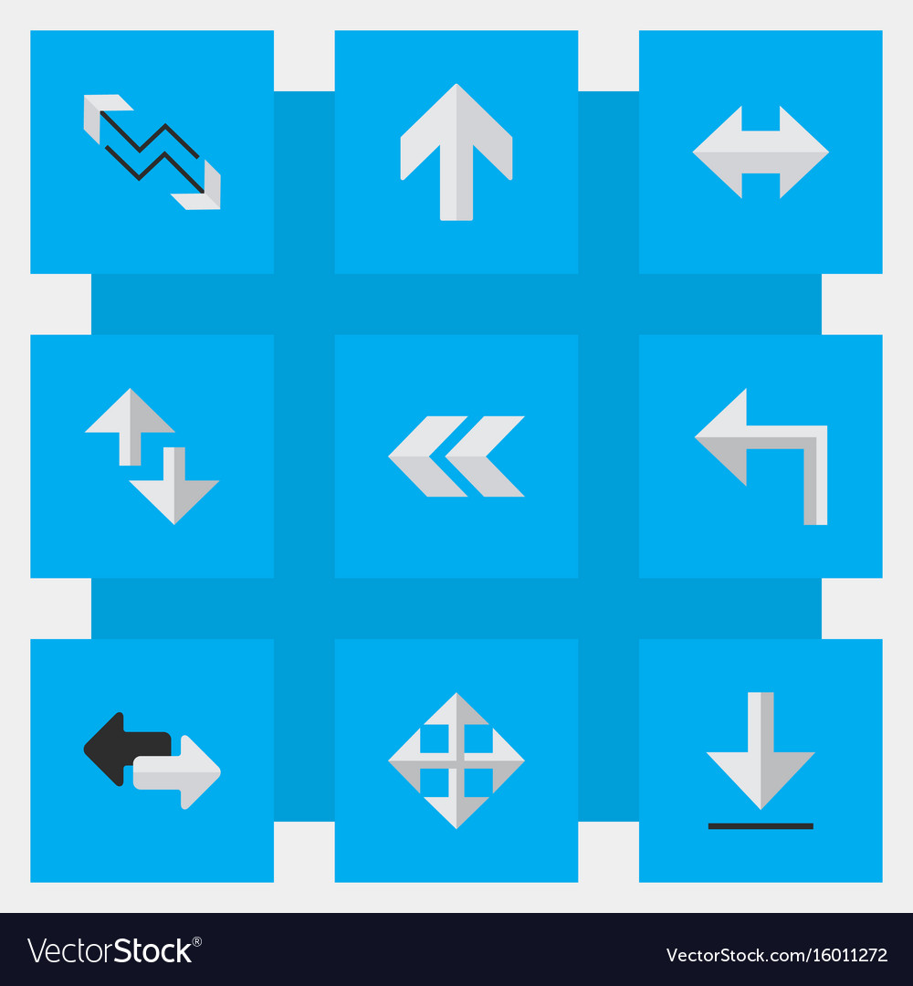 Set of simple arrows icons elements back loading Vector Image