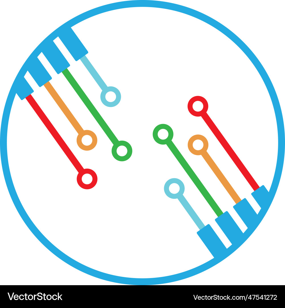 Viber optic cable icon flat design template Vector Image