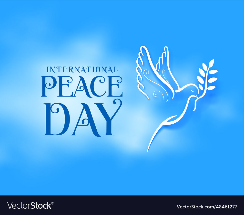 Beautiful world peace day event poster with smoke Vector Image