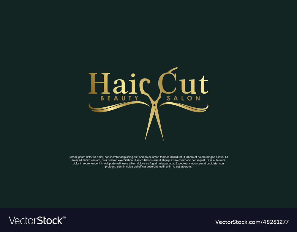 Beauty salon hair cut logo design creative concept