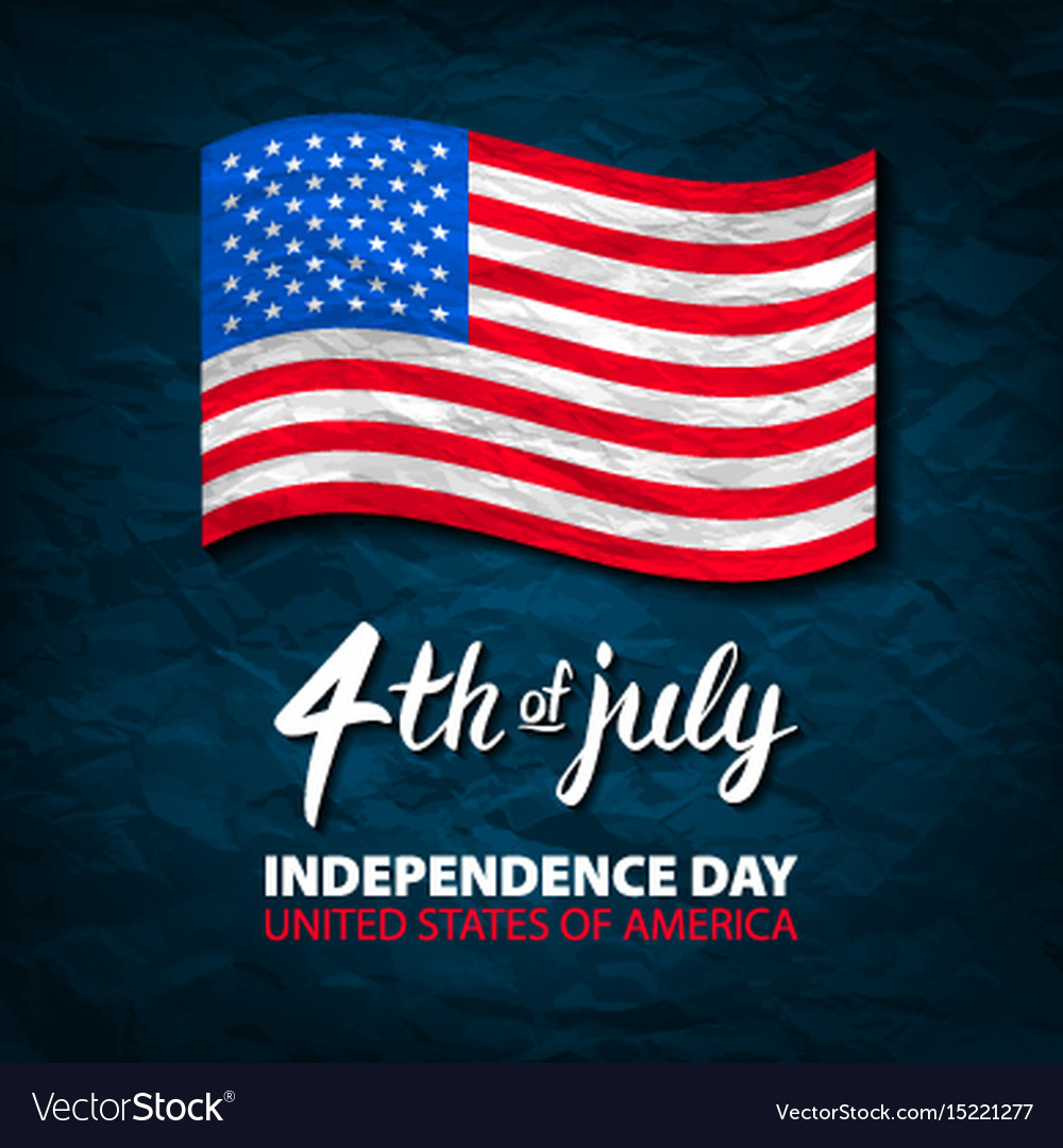 Fourth July Usa Independence Day Greeting Card Vector Image