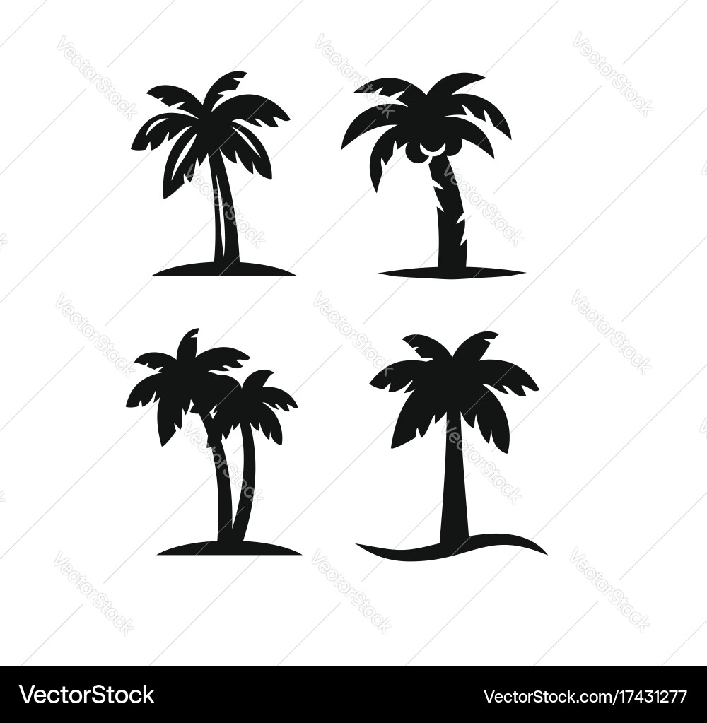 Tree palms set Royalty Free Vector Image - VectorStock