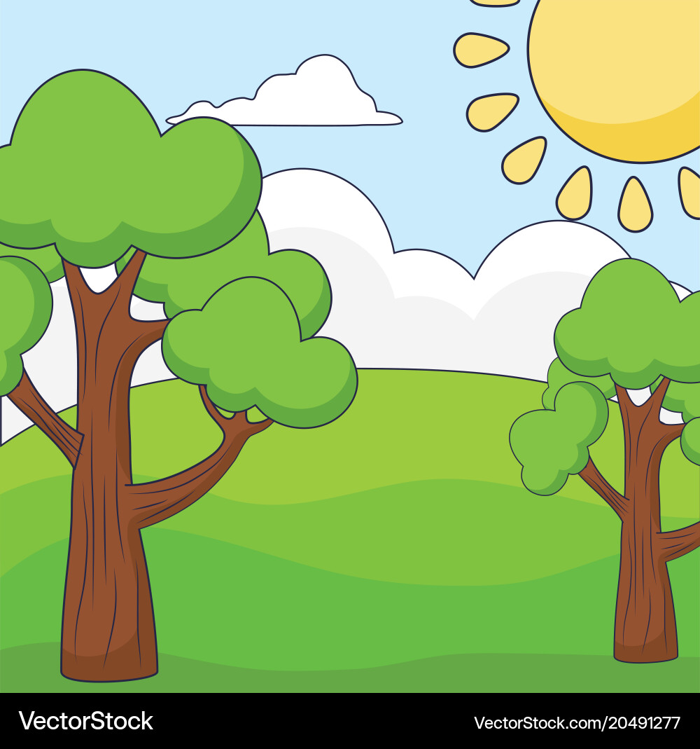 Trees landscape design Royalty Free Vector Image