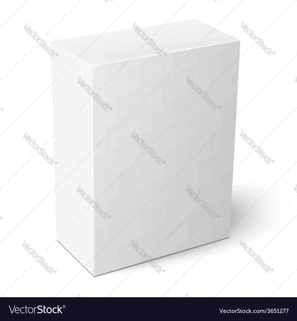 White vertical paper box template Royalty Free Vector Image