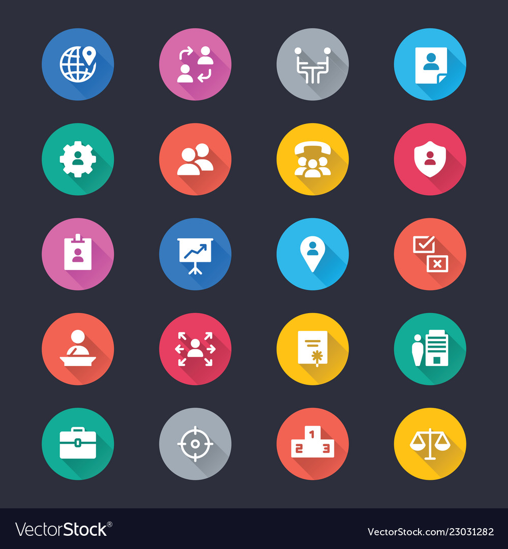 Business simple color icons Royalty Free Vector Image