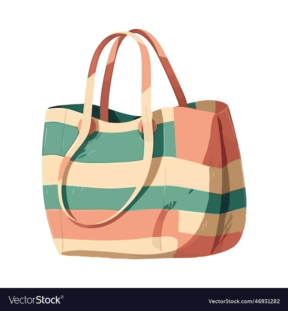 Fashionable handbag with stripes pattern Vector Image