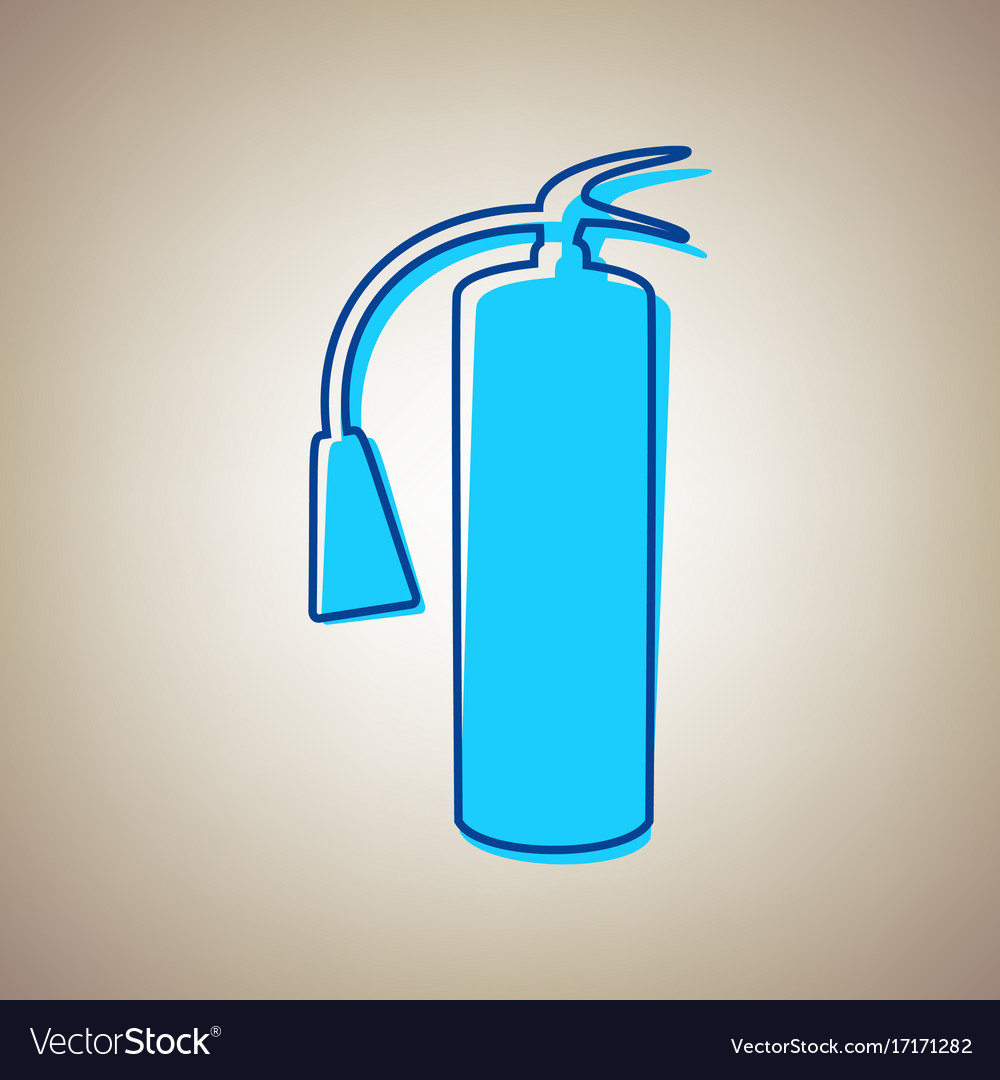 Fire extinguisher sign sky blue icon Royalty Free Vector
