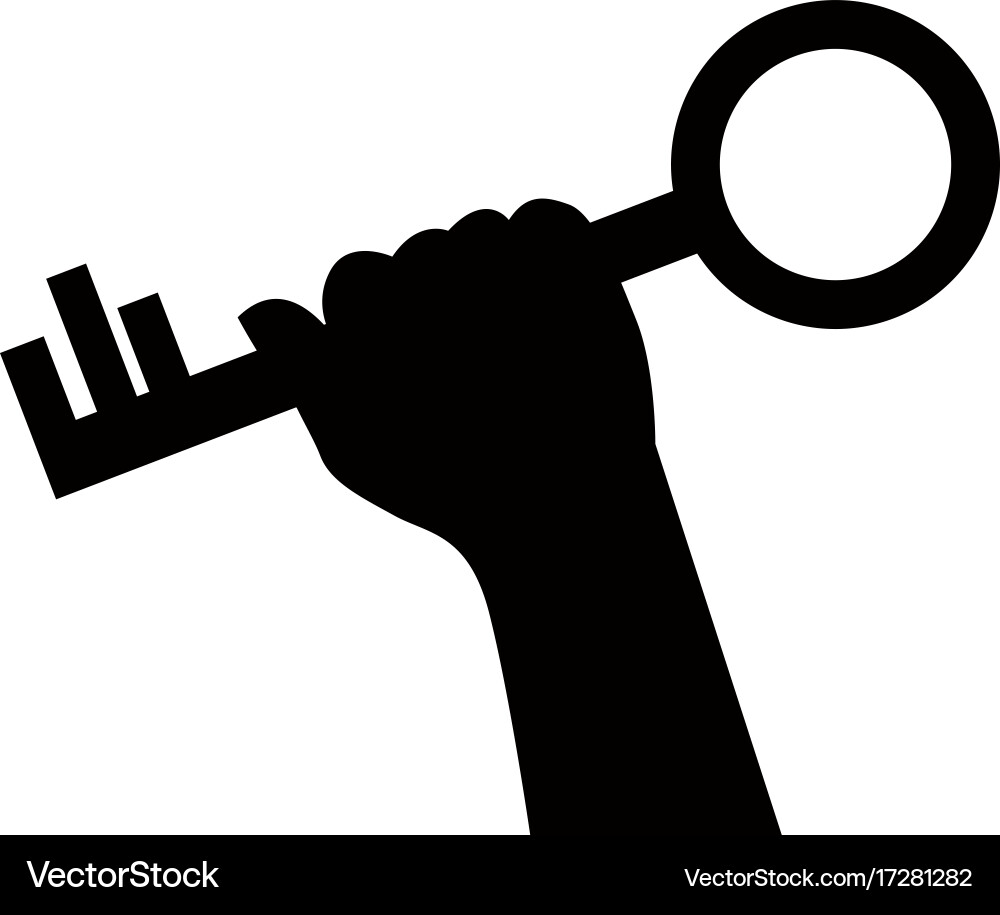 Hand holds the key Royalty Free Vector Image - VectorStock