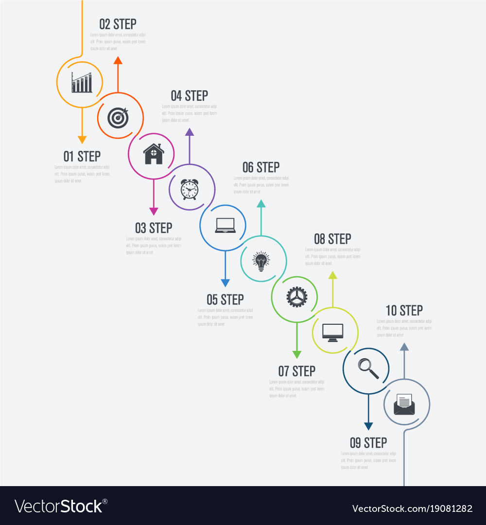 Infographic design template 10 options Royalty Free Vector