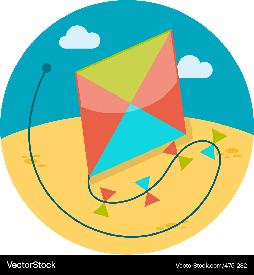 Kite flat icon Royalty Free Vector Image - VectorStock