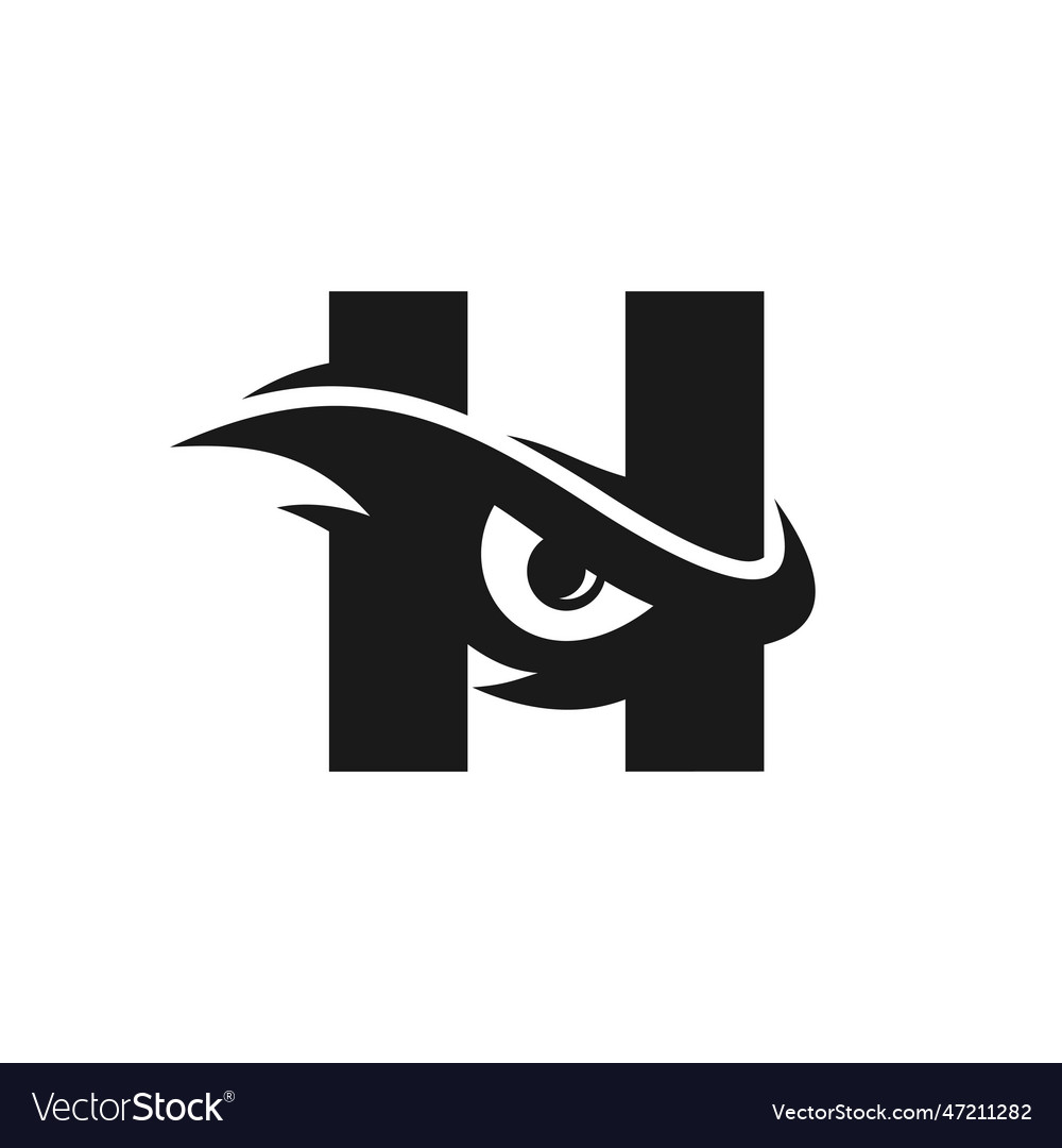 Letter h hawk eye logo template Royalty Free Vector Image