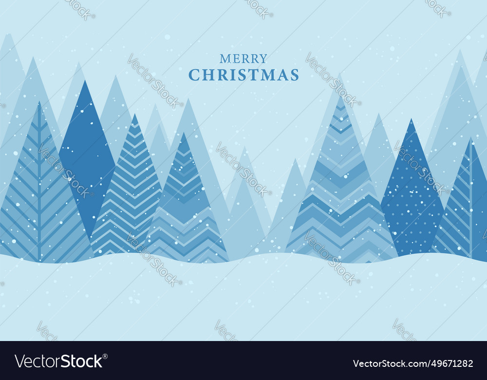 Merry christmas banner with christmas trees Vector Image