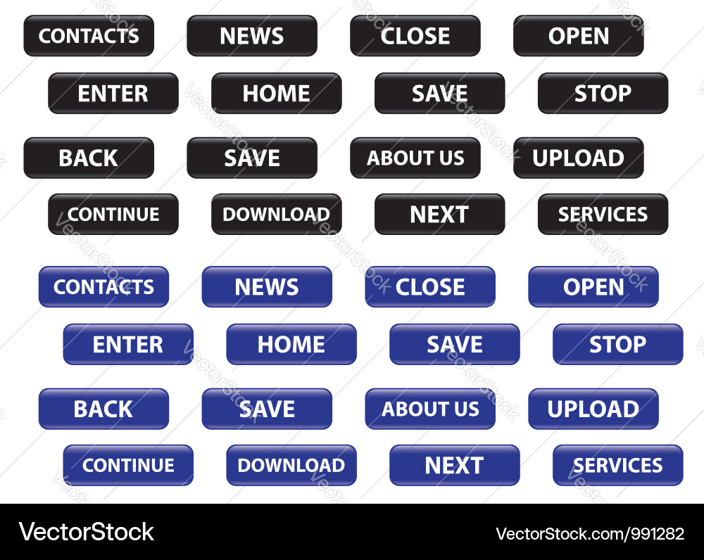 Set of buttons Royalty Free Vector Image - VectorStock