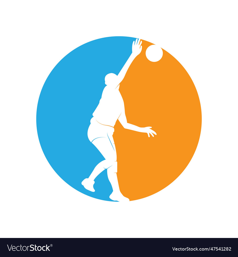 Silhouette volleyball player jumping on a white Vector Image