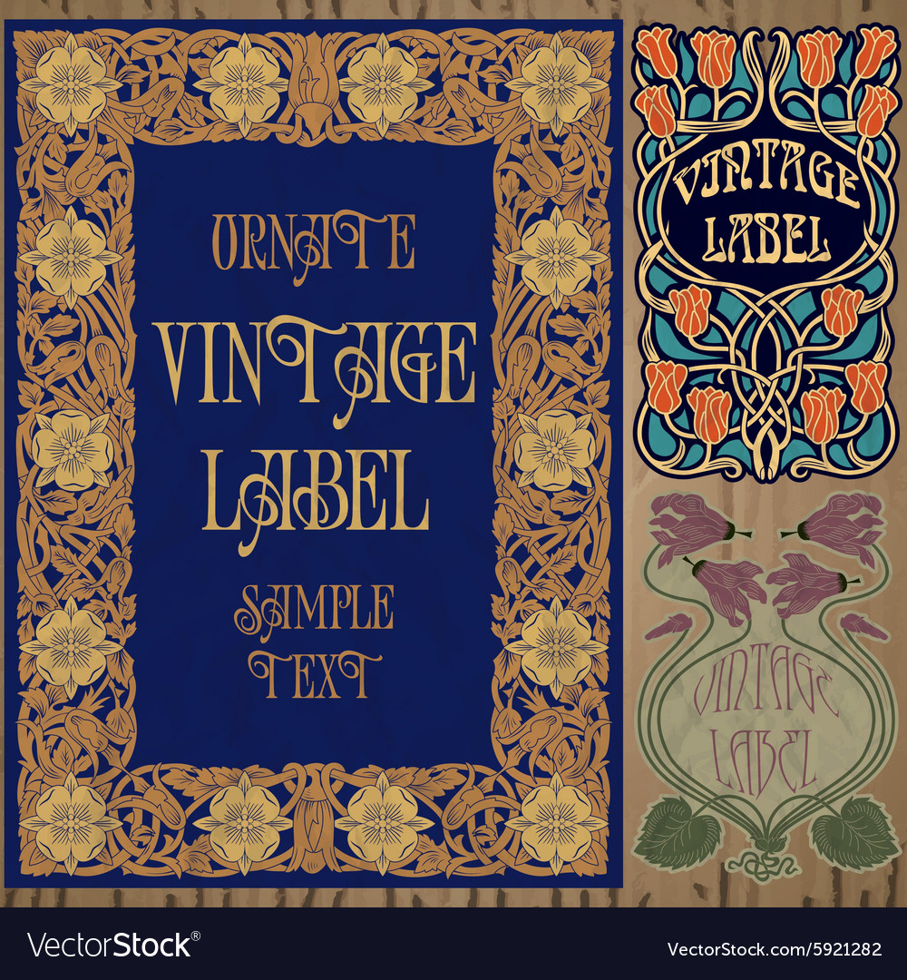 Vintage items - label art nouveau Royalty Free Vector Image