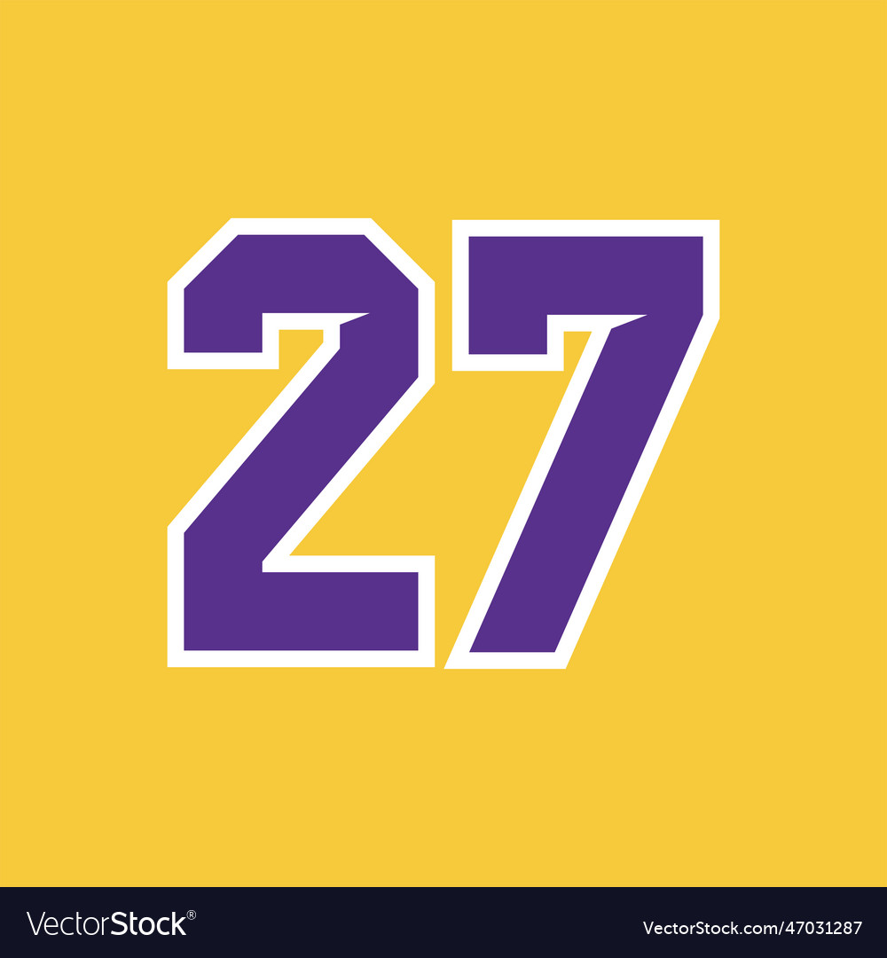 Basketball sport number template 27 Royalty Free Vector