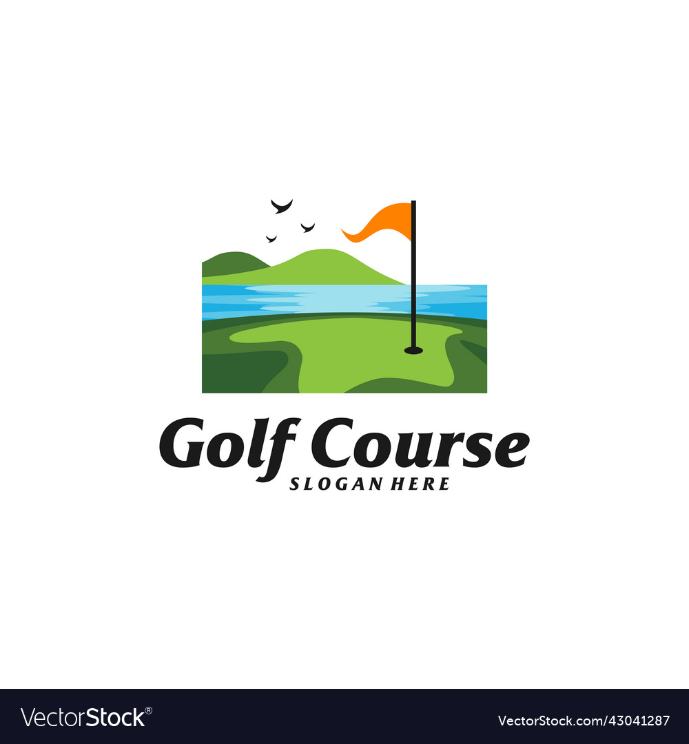 Golf course logo design template Royalty Free Vector Image