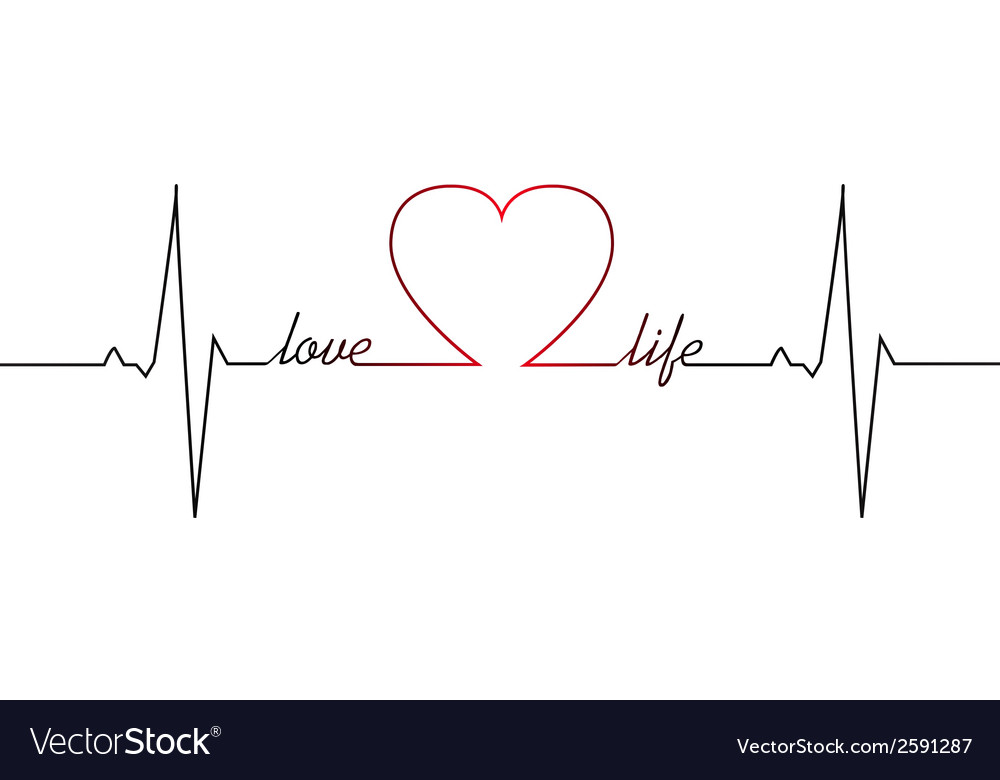 Heart beat line Royalty Free Vector Image - VectorStock