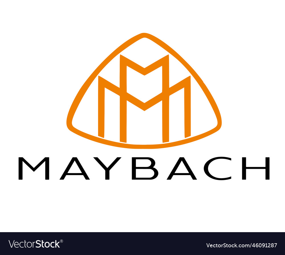 Maybach brand logo car symbol orange with name Vector Image