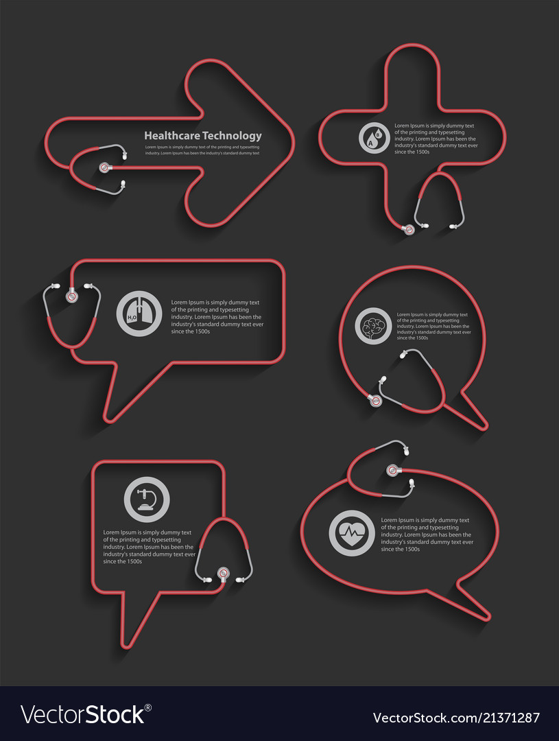 Red stethoscope in shape of speech bubbles Vector Image