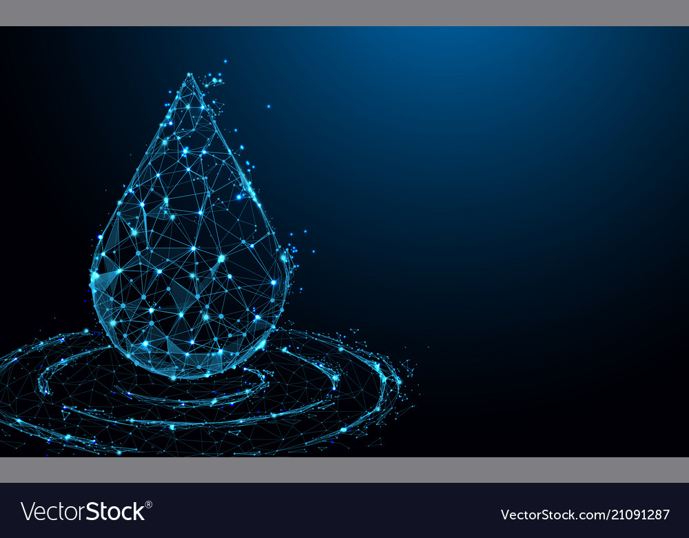 Water drop form lines triangles and particle Vector Image