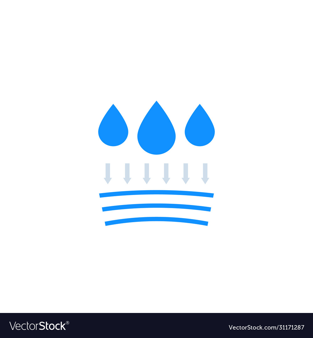 Waterproof hydrophobic icon Royalty Free Vector Image