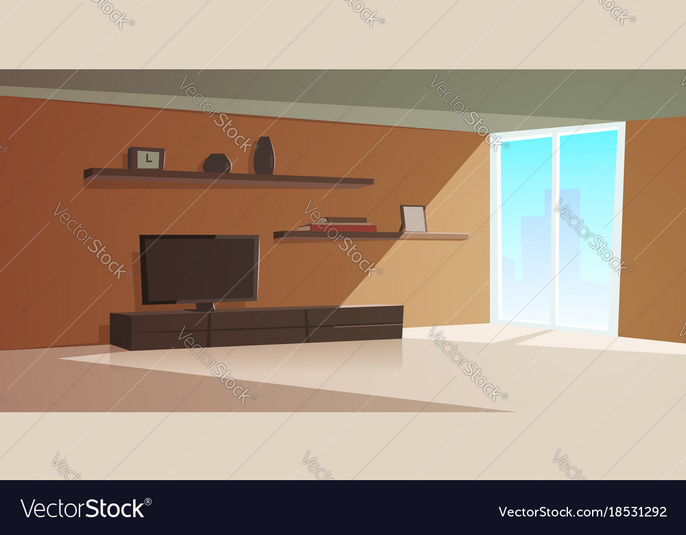 Cartoon Living Room At Night Interior Royalty Free Vector D30 8695