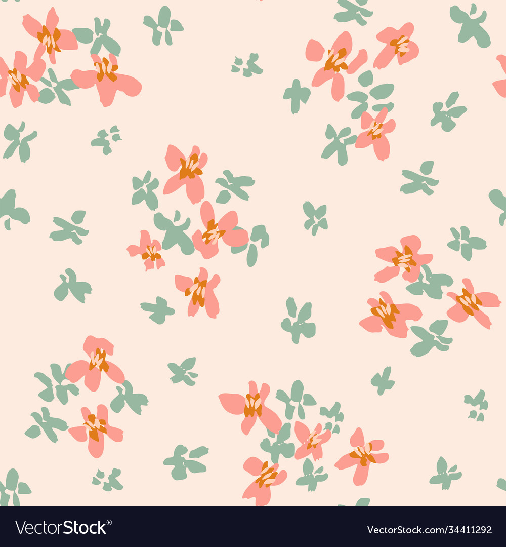 Ditsy darling blooms seamless pattern Royalty Free Vector