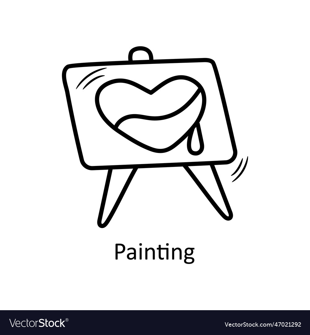 Painting outline hand draw icon design illu Vector Image