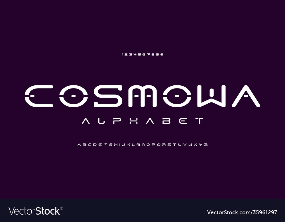 Abstract digital modern font alphabet letters Vector Image