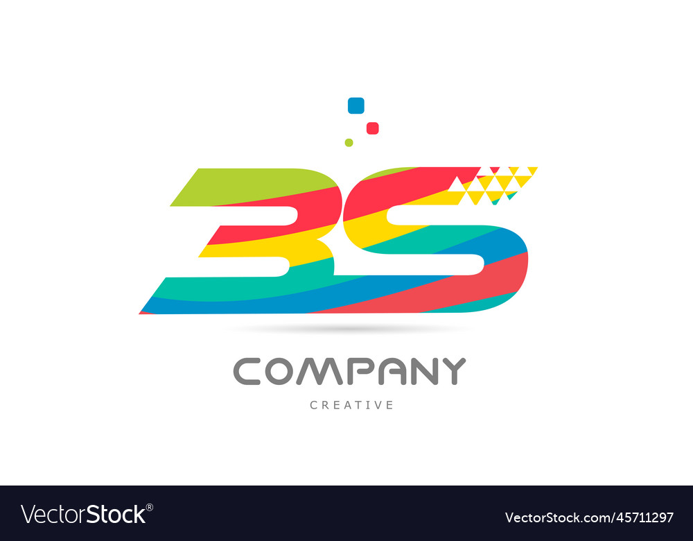 Bv combination colorful alphabet letter logo icon