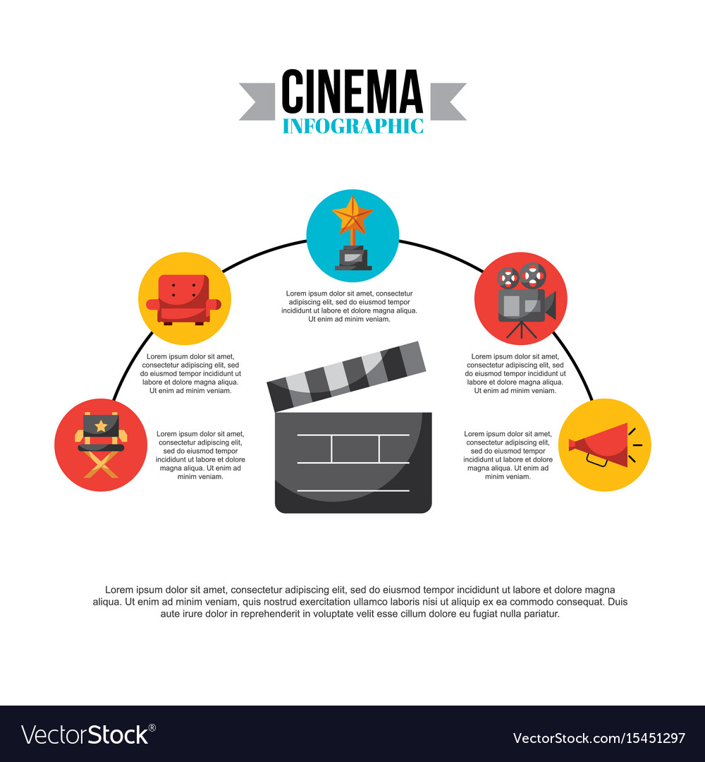 Infographic cinema and movies Royalty Free Vector Image