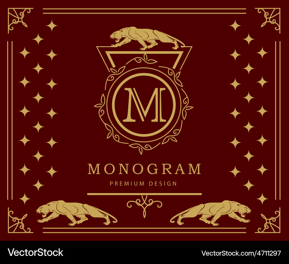 Monogram design elements graceful template Vector Image