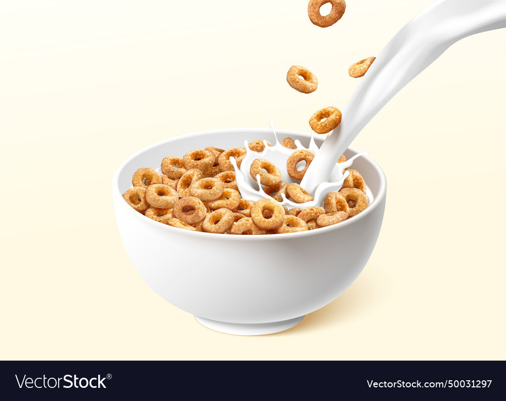 ring-cereals-with-pouring-milk-royalty-free-vector-image