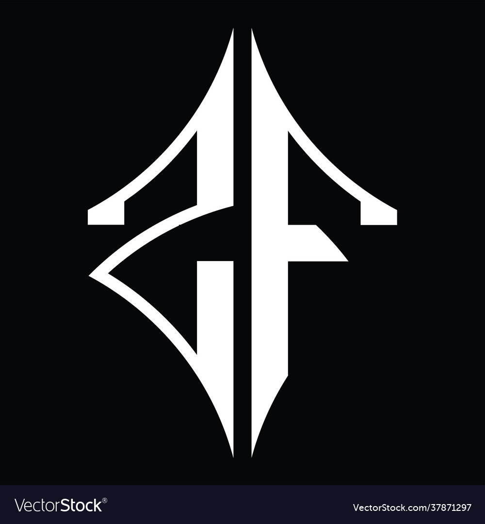Zf logo monogram with diamond shape design Vector Image
