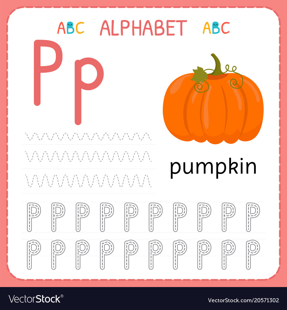 alphabet tracing worksheet for preschool vector image