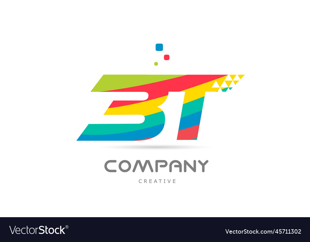 Ba combination colorful alphabet letter logo icon Vector Image