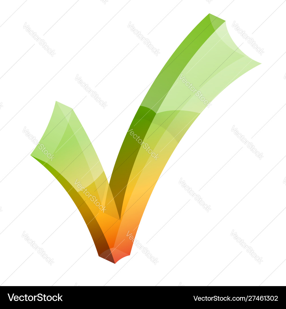 Checkmark tick 3d icon Royalty Free Vector Image