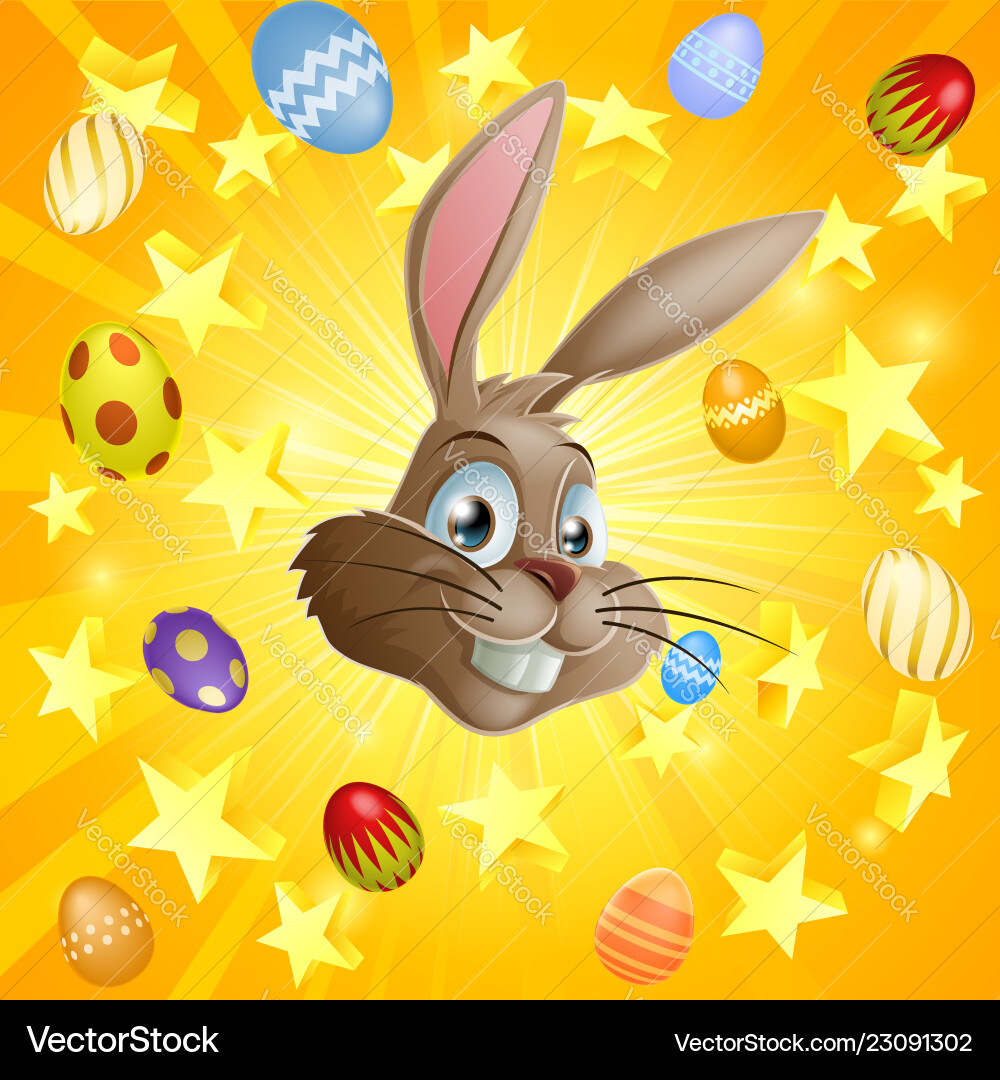 Easter rabbit and chocolate eggs Royalty Free Vector Image