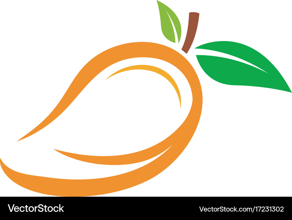 Mango in flat style mango logo mango icon Vector Image