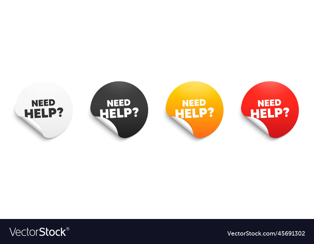 Need help symbol support service sign round Vector Image