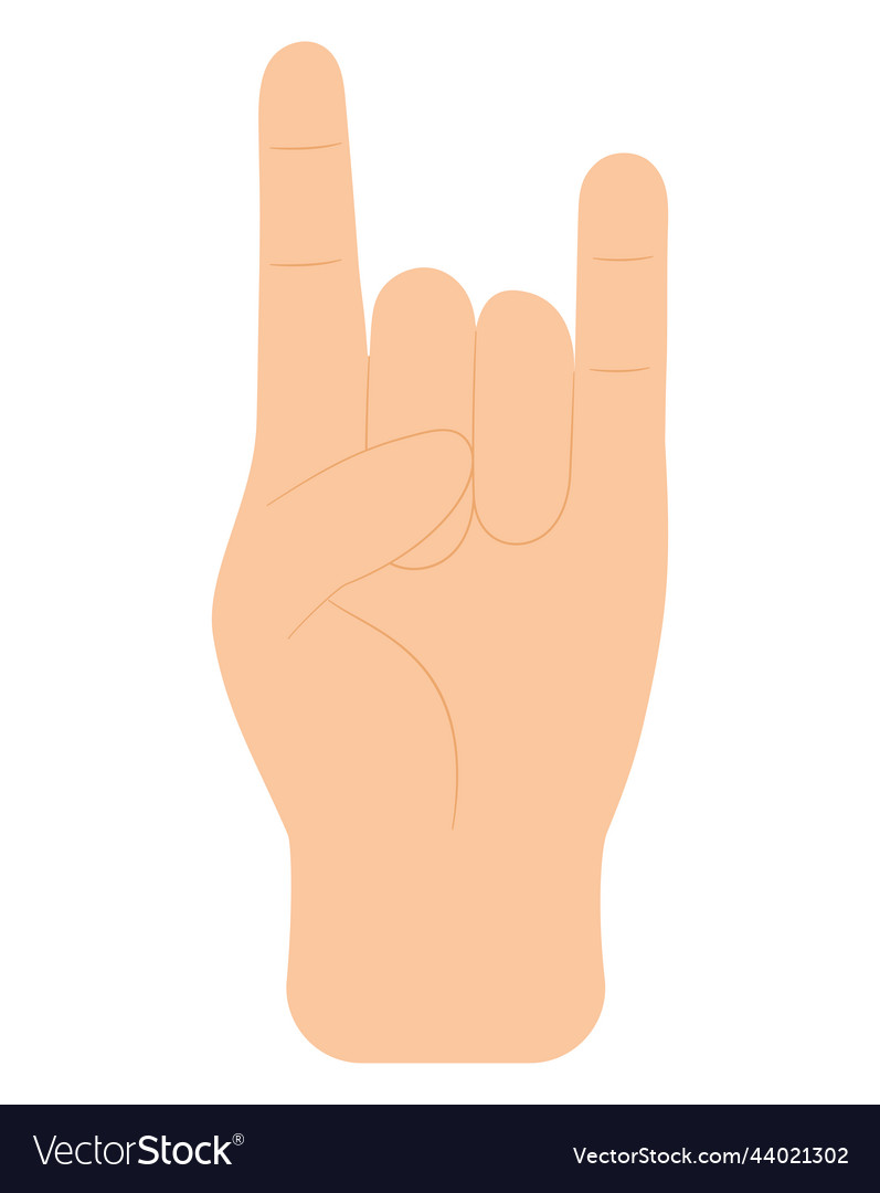 Rock hand gesture Royalty Free Vector Image - VectorStock