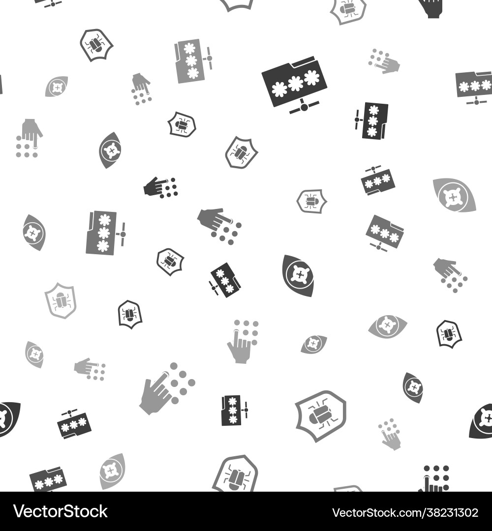 Set folder with password system bug eye scan Vector Image