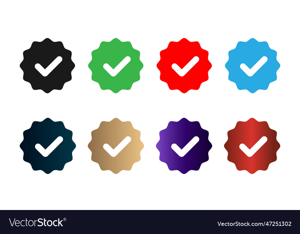 Verification badge set guaranteed stamp Vector Image