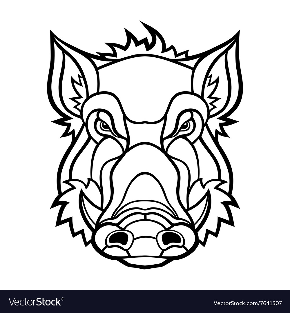 Head boar mascot design Royalty Free Vector Image