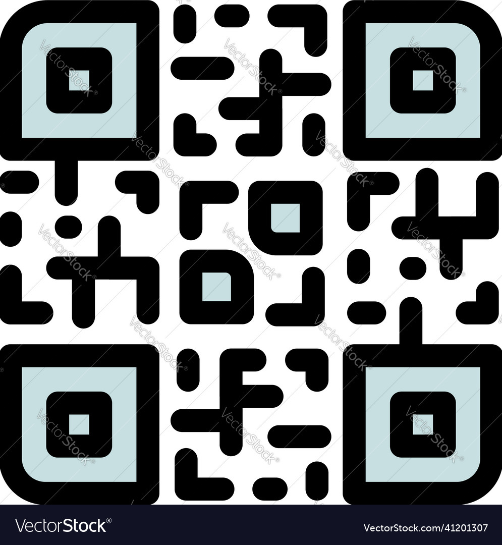 Online qr code icon outline mobile scan Royalty Free Vector