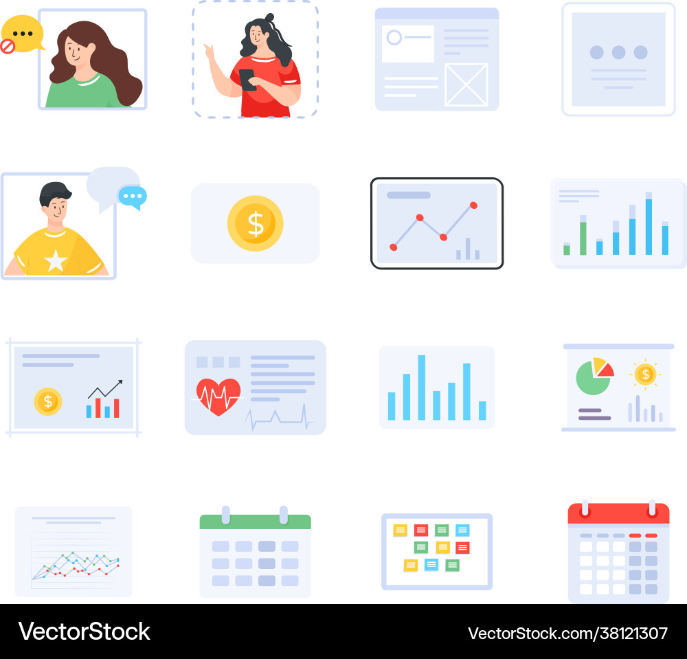 Pack business relations flat Royalty Free Vector Image