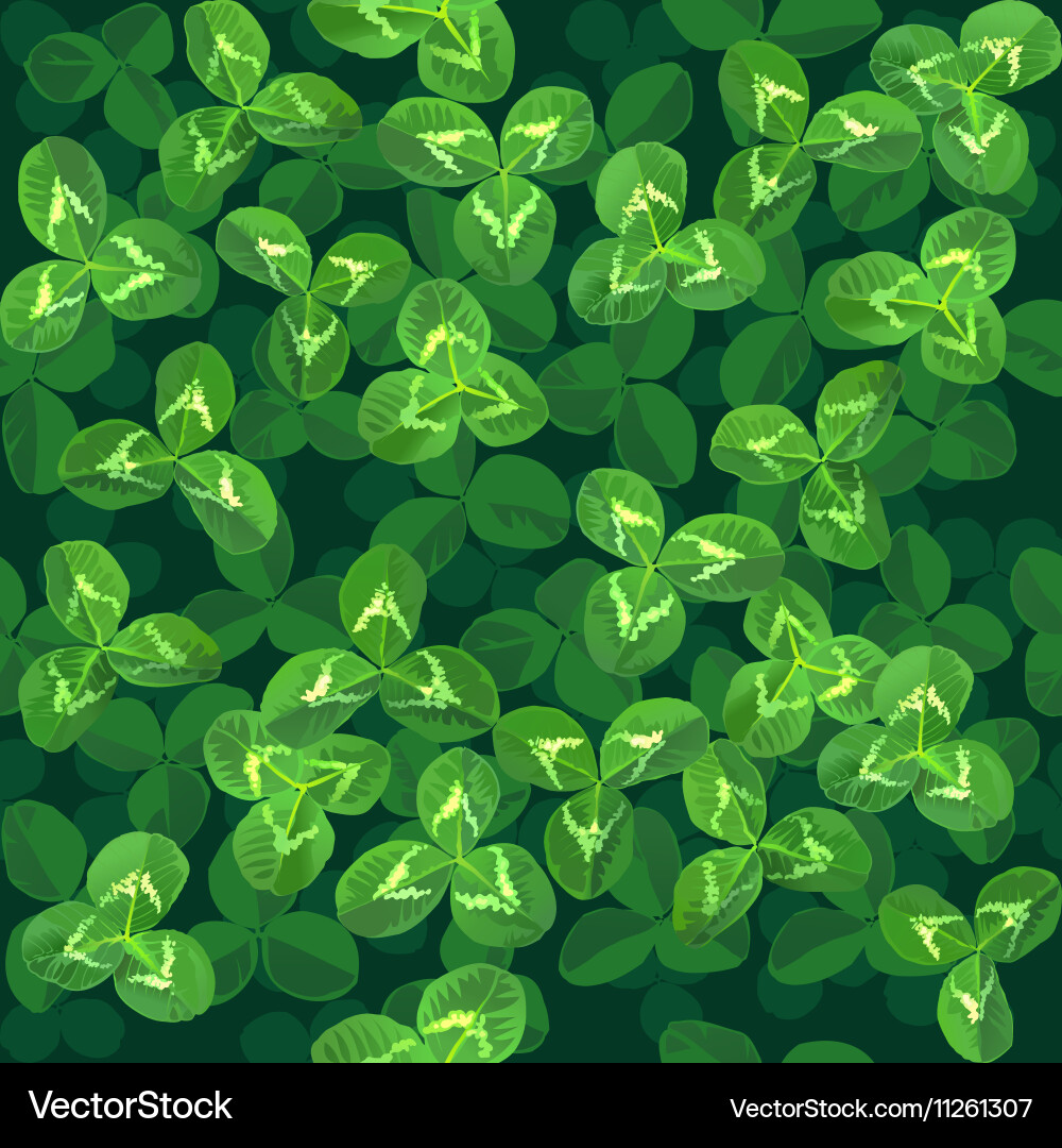 Seamless pattern leaves of clover Royalty Free Vector Image